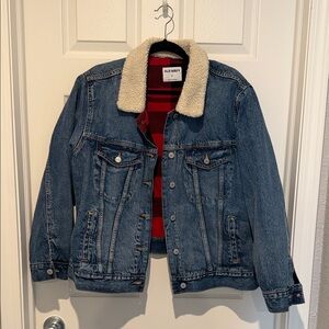 Old Navy 100% Cotton Denim Jacket with Cream Sherpa Collar, 2X